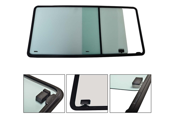 Seitenfenster mit integrierter Aluminiumrahmen